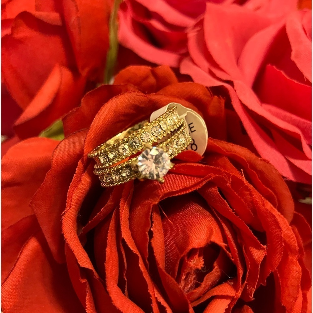 Gold Rhinestone Rings - Picture 1 of 7